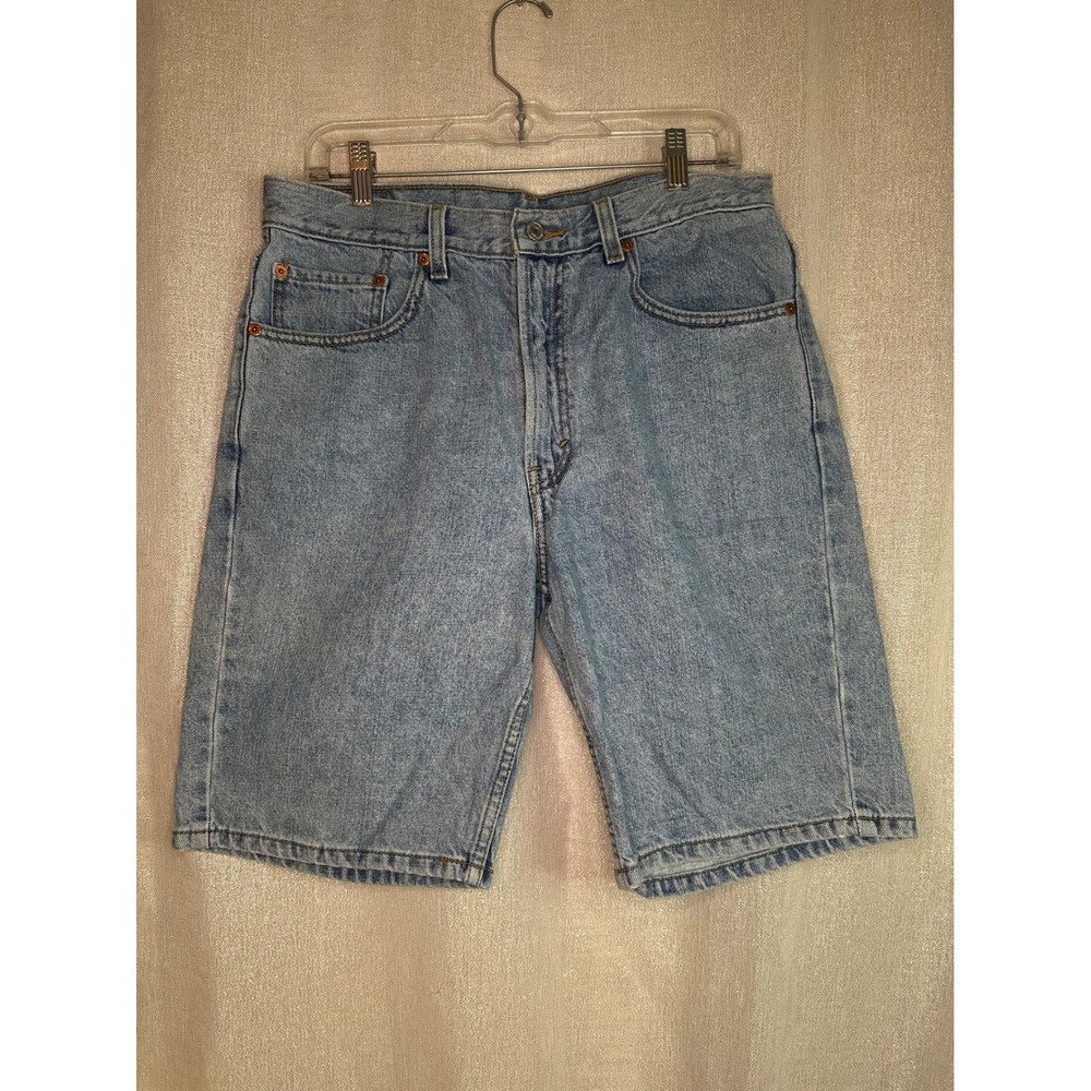 Levis 505 Denim Jean Shorts Light Wash Regular Fit Made in USA W34